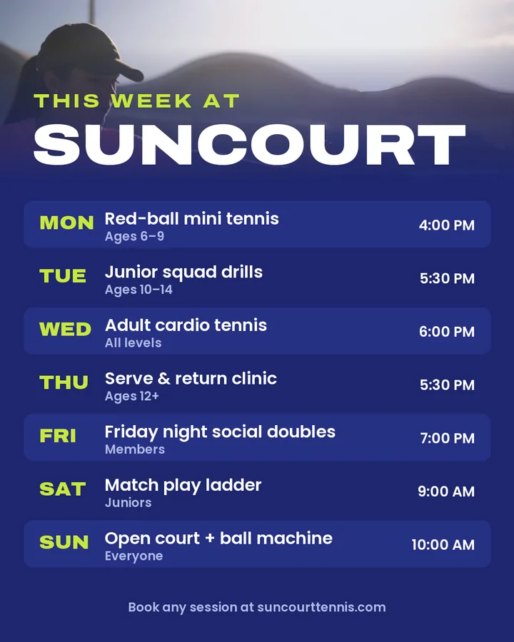 Weekly schedule post